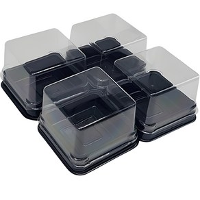 사각 화과자 케이스 뚜껑 50p + 밑판 50p, 블랙, 1세트