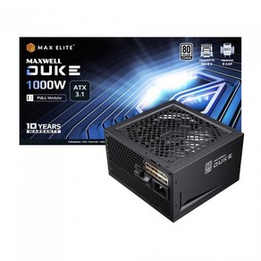 HIT 맥스엘리트 MAXWELL DUKE 1000W 80PLUS PLATINUM 풀모듈러 ATX 3.1 (PCIE5) /파워서플라이/정품/오늘출발/안심포장