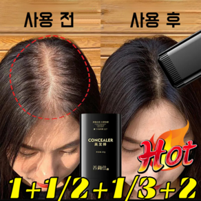 1+1/2+1 방수 땀방지 흰머리 커버 염색 헤어스틱 무첨가 식물성 커버헤어스틱 올커버 새치 커버 스틱, [1+1] 01 내추럴블랙+03틴트브라운