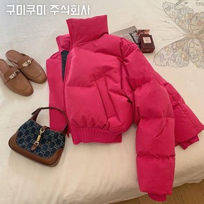 날씬해보이는 빅사이즈 패딩 점퍼 여성 겨울 무지 스탠드칼라 하이넥 이쁜 심플 따뜻한 보온 헤비 웰론 패딩 숏 코트 아우터 겨울옷 간절기 캐주얼 패션 데일리 상의 자켓