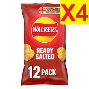 12개입 4팩 총 48개 워커스 레디 솔티 감자칩 대용량 Walkers Ready Salted Multipack Crisps