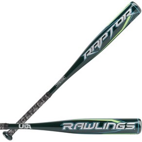 Rawlings 롤링스 RAPTOR 야구 배트 미국 10 드롭 2 14 배럴 1Pc. 알루미늄, Dak Geen, 29 inch, Dak Geen