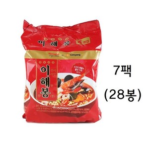 6가지해물에 불맛가득 진한 맛 이것이 리얼 해물 짬뽕 이해봉 짬뽕라면 114G*4입(사탕증정), 28개