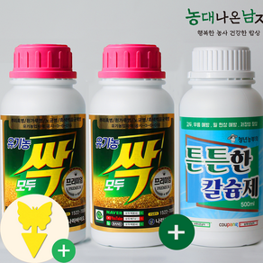 [농대나온남자] 모두싹 프리미엄 500ml 2병 + 나비끈끈이트랩 살균제 탄저병 노균병 역병 고추 텃밭 식물, 1세트
