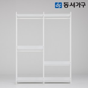 동서가구 몬티아 철제 시스템 셀프 드레스룸/1600 3단행거 DF643456, 화이트