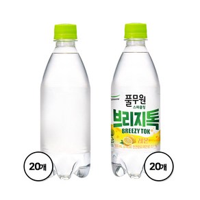 풀무원 탄산수 브리지톡 플레인eco(무라벨) 500mL X 20병+레몬 500mL X 20병