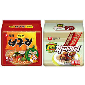 농심 얼큰한 너구리 120g + 짜파게티 140g 5개 세트, 10개