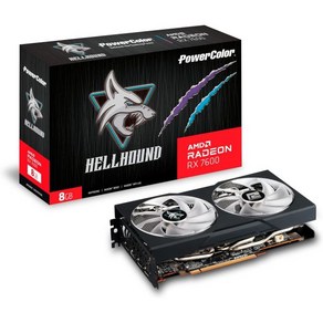 파워컬러 헬하운드 AMD 라데온 RX 7800 XT 16GB GDDR6 그래픽 카드, 7600 Hellhound, 1개