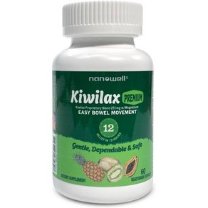 Kiwilax Pemium 60 캡슐 Easy 장 운동 Supplement - Gentle & Safe Kiwi Popietay Blend 251mg with Magne, 1개, 60정