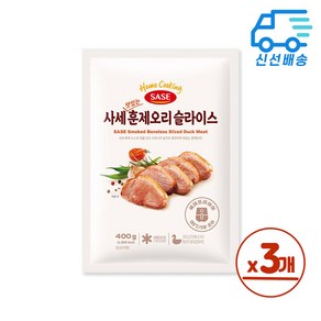 사세 맛있는 훈제오리 슬라이스 에어프라이어용, 400g, 3개