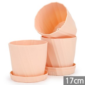 세인화분 플라스틱 아테네 화분 받침 3개 세트 - 플분 원형 중형 대형 식물 분갈이 인테리어 베란다 매장 가드닝 홈 식물 분갈이 물받이 예쁜 파스텔, 아테네_핑크(17호)