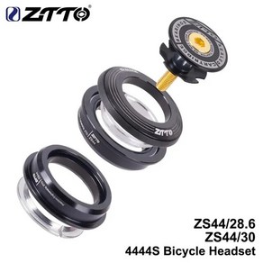 자전거헤드셋 스템 호환 ZTTO-MTB 자전거 4444S 헤드셋 44mm ZS44 1-1/8 "28.6mm 스트레이트 튜브 포, 02 4444S BLACK, 1개