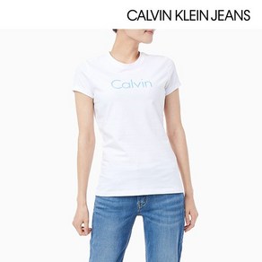 [CalvinKlein]캘빈클라인 로고 티셔츠 화이트 여성용