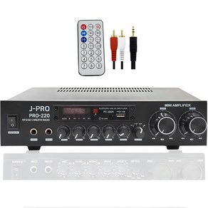 J-PRO 국산앰프 PRO-220 2채널 220W 블루투스 카페 업소용 매장용 앰프+리모콘+PC선 1.5M 포함