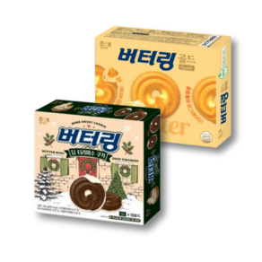 해태 버터링 딥 티라미수 쿠키 155g 1 골드 194g 1 (총2), 1세트, 349g