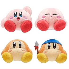 [곱하기] 일본 직수입 별의 커비 앉은 인형 마스코트 2탄 (4design) 봉제 귀여운 미니 가방고리, 1개, 반다나 웨이들디, 50mm