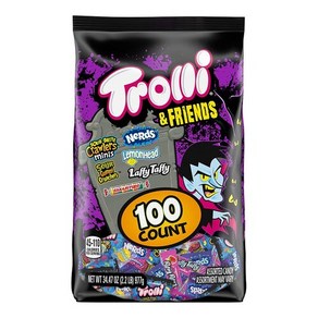 Tolli 트롤리 할로윈 각종 캔디 977g 너드 레몬헤드 래피태피 사워구미 Halloween Assoted Candy, 1개