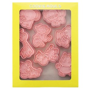 정글 동물 식탁보 야자수 잎 사파리 와일드 원 생일 파티 장식, 22.Cookie mold 8pcs, 1개