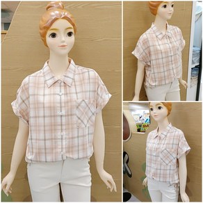 [소이주니어]논현점 22년여름신상 ** 시원한소재 ** 소재 컬러 스타일 굿 ~~ 루즈핏 체크 셔츠 ** 마네킹 11호 착용 **
