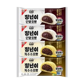 롯데웰푸드 정년이 기린호빵 팥호빵(4입) X2봉 + 옥수수호빵(4입), 2개