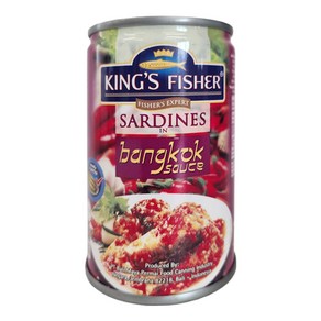 인도네시아 킹스피셔 KINGS FISHER 정어리 통조림 삼발 방콕 155g / SARDINES IN BANGKOK SAUCE SAMBAL