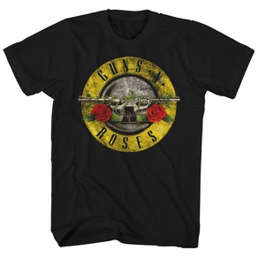 ROCKPANDA Guns N' Roses N’ 반팔티 Distressed Bullet Logo