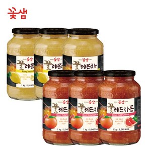 꽃샘식품 꿀레몬차 1kg x 3개 + 꿀레드자몽차 1kg x 3개, 꽃샘식품 꿀레몬차S 1kg 3개 + 꿀레드자몽차 1kg, 1개입