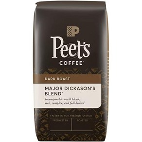 Peets Coffee Majo Dickason's Blend Whole Bean 피츠 커피 메이저 딕커슨 블렌드 다크 로스트 홀빈 907g, 1개, 홀빈(분쇄안함)