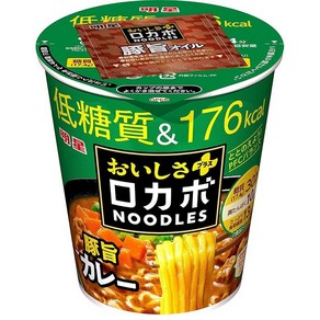 메이세이 로카보 NOODLES 맛 플러스 돈맛 카레 영양소 밸런스 누들 (저당질 176kcal 고단백 듬뿍 식이섬유 PFC 밸런스) 56g×12개, 1개