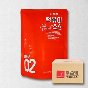 미쓰리 떡볶이 소스 02 보통맛 780g 업소용 대용량, 20개