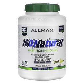 ALLMAX IsoNatual 분리유청단백질 바닐라 2.27kg(5lb), 2개