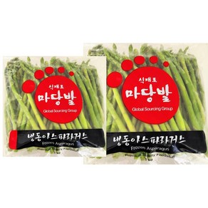 마당발 냉동 아스파라거스 1kg 아이스포장 고기 스테이크 가니쉬 베이컨말이 아삭한 식감 은은한 향미 다양한요리, 2개