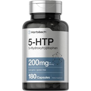 호르바츠 5HTP 200mg 캡슐 180수 그리포니아 심플리시폴리아 엑스트라 스트렝스 보충제 비GMO 글루텐 프리 5 하이드록시트립토판, 180 Count (Pack of 1), 1개, 180정