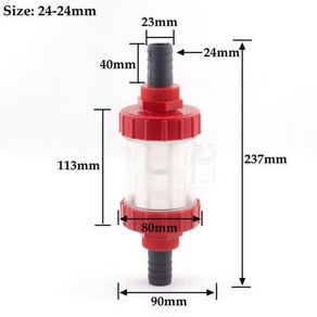 관개 펌프 필터 1pc 15mm 19mm 24mm 피스톤 호스 파이프 워터 제터 스프레이 어 흡수성 수족관 투명한 여과기, CHINA, Oute Dia 24mm, 1개