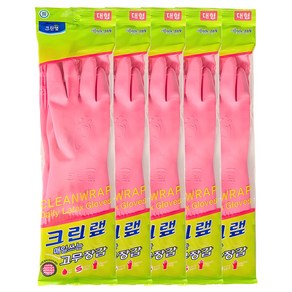 크린랲 매일쓰는 고무장갑, 핑크, 대(L), 5개