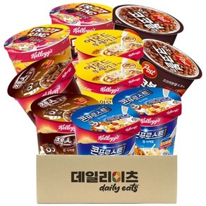 [데일리이츠] 켈로그 시리얼 콘푸로스트 5종류 2개씩 10개입 믹스세트 (콘푸로스트2+첵스초코2+후르트링2+아몬드푸레이크2+포스트 코코볼2), 1세트, 30g