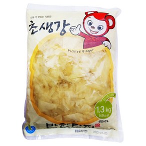 반찬단지 슬라이스 초생강 1.3Kg 백 백색 생강채 이강산닷컴, 1개