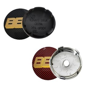 BBS 자동차 스타일링 액세서리용 휠 센터 캡 로고 림 커버 데칼 격자 블랙 레드 실버 골드 56mm 60mm 4 개, [13] 60mm Black Base 4