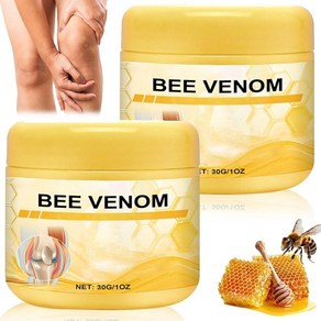 Bee Venom 크림 고급 관절 및 뼈 새로운 꿀벌 베놈 프로페셔널 크림 젤 프로폴리스 조인트 목 허리 등 손 발 다리에 진정 효과(2병), Bee Venom 크림, 고급 관절 및 뼈 새로운 꿀벌