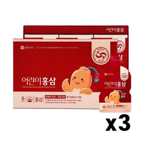 5중복합기능성 국내산6년근 진세노사이드4.5mg 종근당건강 어린이홍삼 10포x3 3박스 3달분 3-15세 성장기면역지킴이, 3개