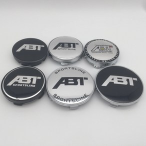 ABT 자동차 휠 센터 허브 캡 배지 방진 커버 엠블럼 스티커 자동차 스타일링 56mm 60mm 65mm 68mm 4 개, 14=68mm black cap1, 1개