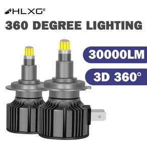 램프 HLXG 360 터보 H7 LED canbus 100W 9012 H8 h11 9005 9006 HB3 HB4 자동 전구 헤드 라이트 8면 8000K 6000K 30000LM, [02] 6000K Cold White, [04] H7, 1개