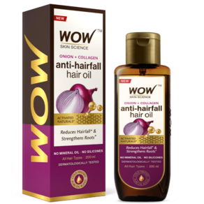 WOW Skin Science Onion & Collagen Anti-Haifall Hai OilNouishes Scalp & Stimulates Roots, 1개, 200ml