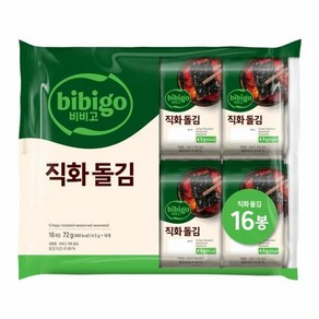 CJ제일제당 엄마손맛 CJ명가 직화돌김 4.5g 16개 아침식사대용 캠핑필수템 도시락반찬 간편식 자취템 아기반찬