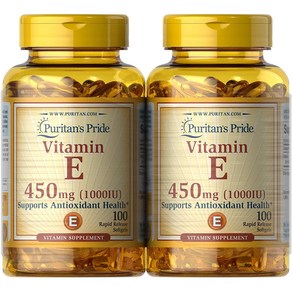 퓨리탄 프라이드 비타민E 450mg 1000IU 퀵릴리즈 소프트젤 100정 2개 Puitan's Pide Vitamin 100Count 2Pack