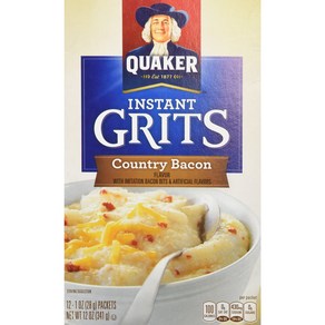 Quake County Bacon Flavo Instant Gits 12 Count (Pack of 1 Quake County 베이컨 맛 인스턴트 그릿 12개입(1팩, 1개