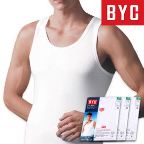 BYC 남성 면 100% 조끼런닝 3매