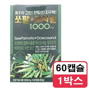 쏘팔코사놀 전립선 1000mg x 60캡슐 1통, 60정, 1개