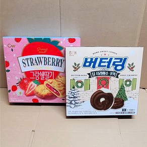 해태 버터링 딥티라미수쿠키 +청우 그랑쉘 딸기 /아이 학교 사무실 간식, 350g, 1개, 350g