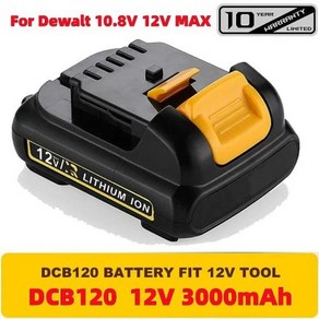 디월트 DCB127 DCB120 DCB121 DCB119 리튬 이온 전동 공구 배터리용 10.8V 12 V 3.0Ah 6.0Ah 12 볼트 최대 리튬 배터리 1-3 팩, [01] 1PACK 3.0Ah, 1개